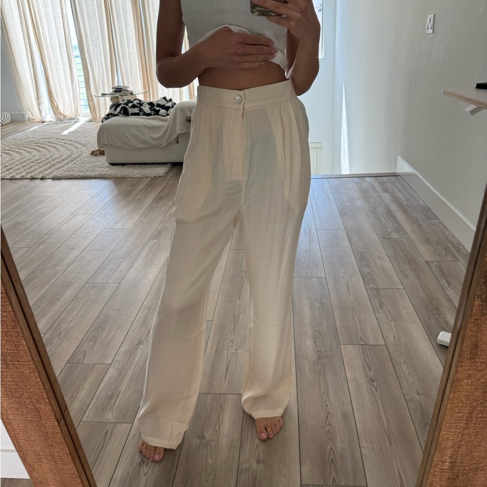 Rumored cream high waisted trousers